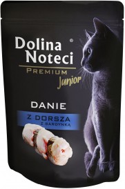 DOLINA NOTECI Premium Kot Junior Danie Dorsz Sardynki 10x85g PAKIET - Zdjęcie główne