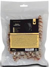 FITMIN Dog For Life Treat Chicken / Cod Roll 200g