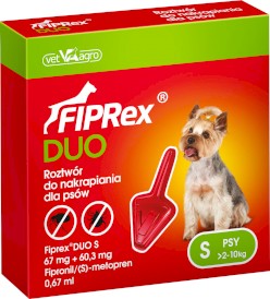 FIPREX DUO Krople na kleszcze pchły u psa S 2-10kg 1szt. - Zdjęcie nr 2