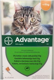 BAYER ADVANTAGE 0,4ml - 1 szt. Krople na pchły Kot <4kg - Zdjęcie nr 2