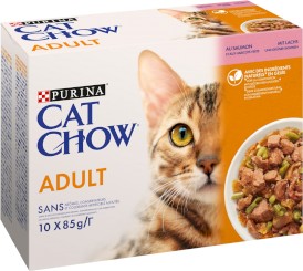 PURINA CAT CHOW Adult 1+ Łosoś Zielona fasolka 10x85g - Zdjęcie główne