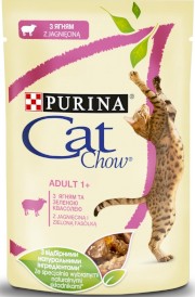 PURINA CAT CHOW Adult 1+ Jagnięcina Zielona fasolka 10x85g - Zdjęcie nr 2