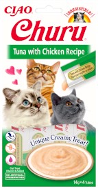 INABA Cat Churu Tuna Chicken Krem Tuńczyk Kurczak 4x14g - Zdjęcie główne