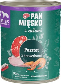 PAN MIĘSKO z Ziołami Pasztet z Krewetkami dla psa 800g