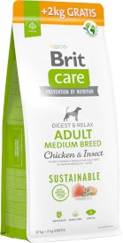 Brit Care Dog Sustainable Adult Medium Breed Chicken Insect 12kg+2kg - Zdjęcie główne