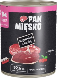 PAN MIĘSKO Wieprzowina z Kaczką dla szczeniąt 800g