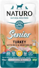 NATURO Senior Dog MINI Indyk Ryż Warzywa 150g