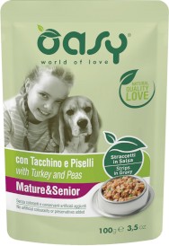 OASY Dog Strips in Gravy Senior Indyk Groszek 100g