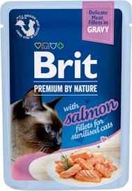 BRIT Premium Cat Fillets in Gravy Salmon ŁOSOŚ Sterilised 85g - Zdjęcie główne