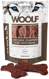 WOOLF Chicken Pumpkin Oats Bone Kostki 100g