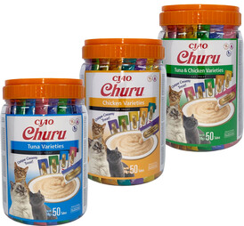 INABA Cat Treat Churu Chicken Varieties Mix w Słoiku 50x14g