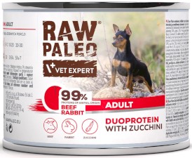 Vet Expert RAW PALEO Adult Duoprotein Beef Rabbit Wołowina Królik Cukinia 200g - Zdjęcie główne