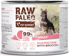 Vet Expert RAW PALEO Adult Duoprotein Pork Lamb Wieprzowina Jagnięcina Brokuł 200g - Zdjęcie główne