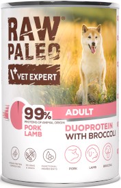 Vet Expert RAW PALEO Adult Duoprotein Pork Lamb Wieprzowina Jagnięcina Brokuł 400g - Zdjęcie główne