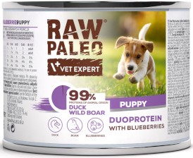 Vet Expert RAW PALEO Puppy Duoprotein Duck Wild Boar Kaczka Dzik Borówki 200g - Zdjęcie główne