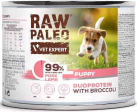 Vet Expert RAW PALEO Puppy Duoprotein Pork Lamb Wieprzowina Jagnięcina Brokuł 200g - Zdjęcie główne