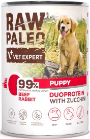 Vet Expert RAW PALEO Puppy Duoprotein Beef Rabbit Wołowina Królik Cukinia 400g - Zdjęcie główne