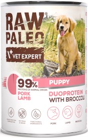 Vet Expert RAW PALEO Puppy Duoprotein Pork Lamb Wieprzowina Jagnięcina Brokuł 400g - Zdjęcie główne