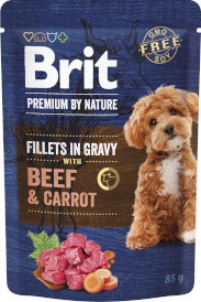 BRIT Premium by Nature Dog Fillets in Gravy Beef Carrot Wołowina Marchew 85g - Zdjęcie nr 2