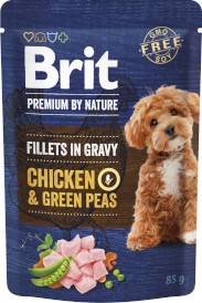 BRIT Premium by Nature Dog Fillets in Gravy Chicken Green Peas Kurczak Groszek 85g - Zdjęcie główne