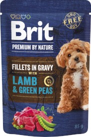 BRIT Premium by Nature Dog Fillets in Gravy Lamb Green Peas Jagnięcina Groszek 85g - Zdjęcie główne