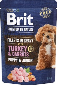 BRIT Premium by Nature Dog Fillets in Gravy Turkey Carrot Puppy Junior 85g - Zdjęcie główne