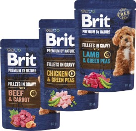 BRIT Premium by Nature Dog Fillets in Gravy Chicken Green Peas Kurczak Groszek 85g - Zdjęcie nr 2