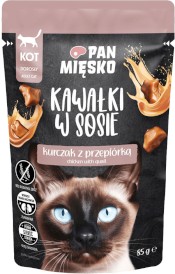 PAN MIĘSKO Kurczak z Przepiórką w sosie dla kota 85g - Zdjęcie nr 2